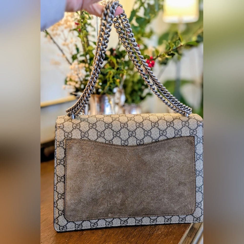 Gucci GG Supreme Canvas Embroidered Butterfly/Flowers Dionysus Shoulder Bag - Picture 5 of 14